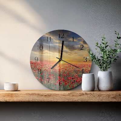Orologio rotondo Campo di papaveri