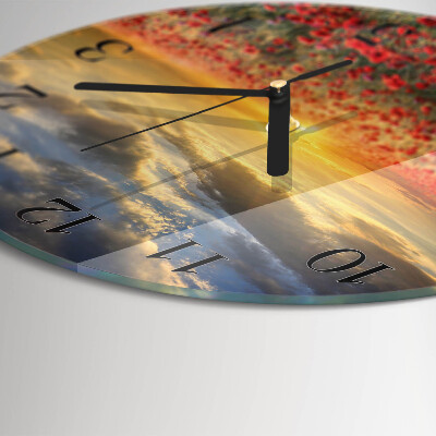 Orologio rotondo Campo di papaveri