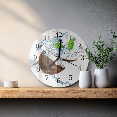 Orologio rotondo Noce di cocco