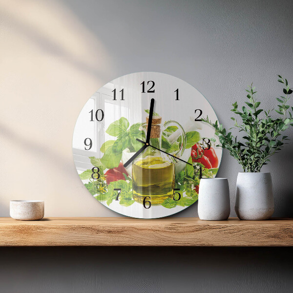 Orologio rotondo Olio di basilico