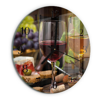 Orologio rotondo Bicchieri di vino