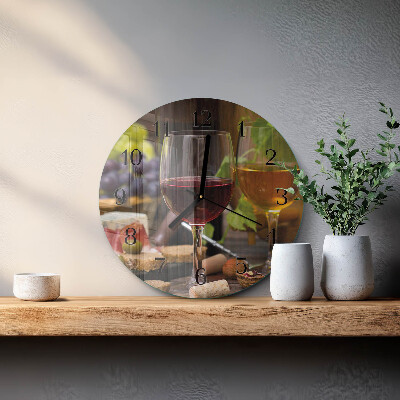 Orologio rotondo Bicchieri di vino