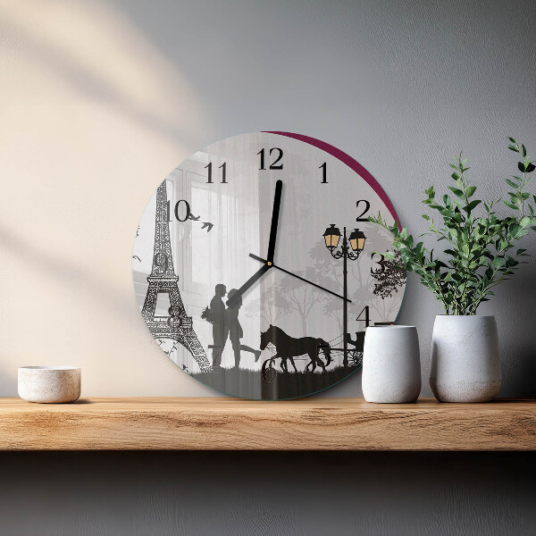 Orologio rotondo Amore di Parigi