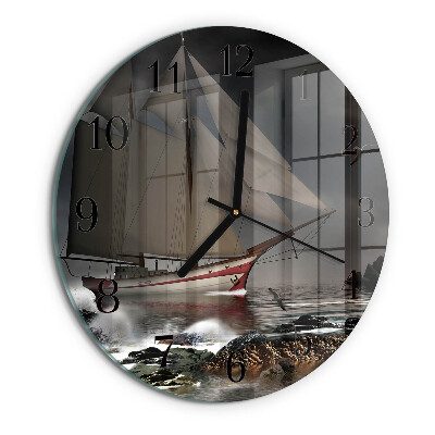 Orologio rotondo Barca a vela