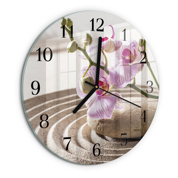 Orologio rotondo Orchidea di sabbia