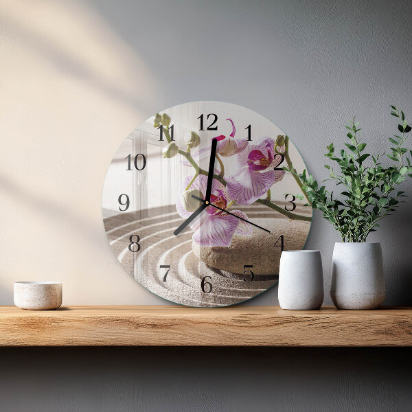 Orologio rotondo Orchidea di sabbia