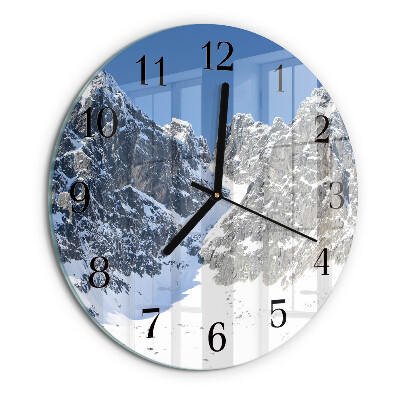 Orologio rotondo Montagne invernali