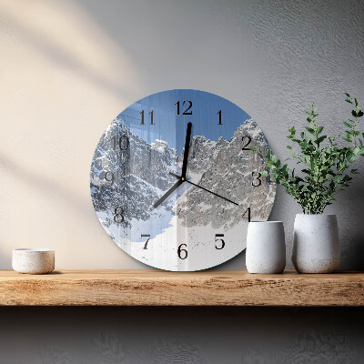Orologio rotondo Montagne invernali