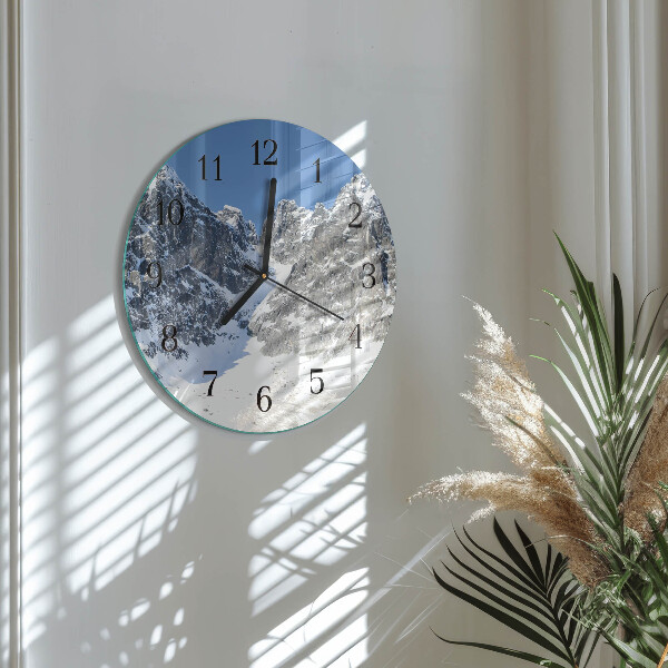 Orologio rotondo Montagne invernali