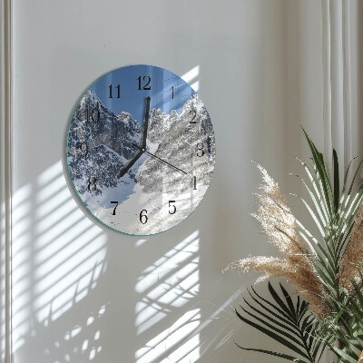 Orologio rotondo Montagne invernali