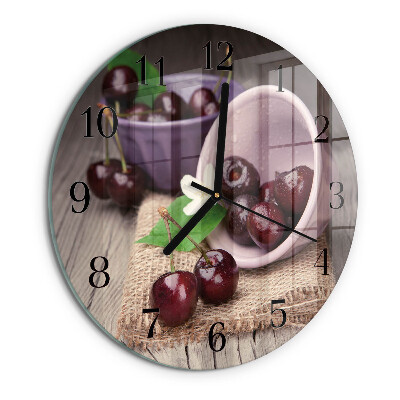Orologio rotondo Ciliegie di Borgogna