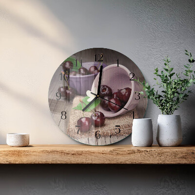 Orologio rotondo Ciliegie di Borgogna