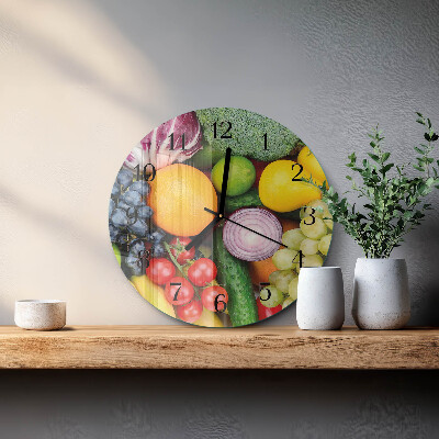 Orologio rotondo Frutta e verdura