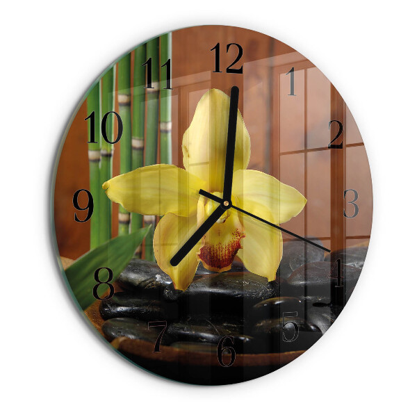 Orologio rotondo Orchidea di bambù