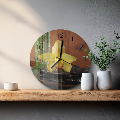 Orologio rotondo Orchidea di bambù