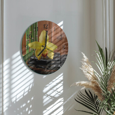 Orologio rotondo Orchidea di bambù