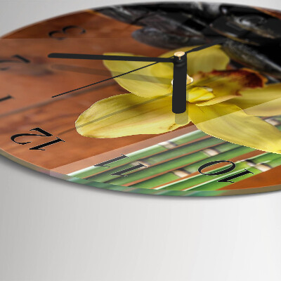 Orologio rotondo Orchidea di bambù