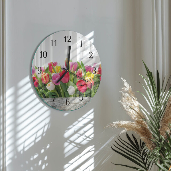 Orologio rotondo Tulipani