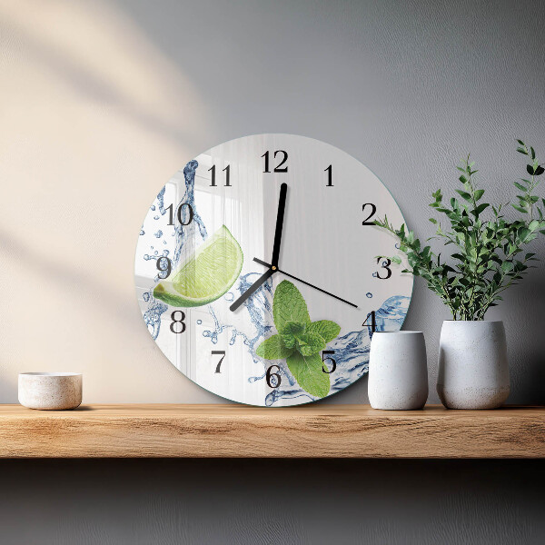 Orologio rotondo Menta e lime