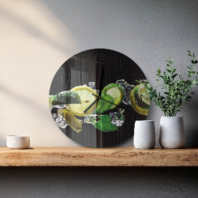 Orologio rotondo Limone e lime