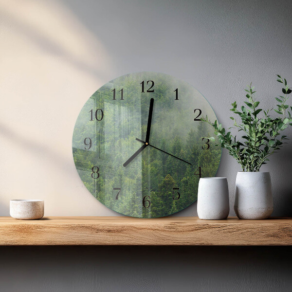 Orologio rotondo Foresta nebbiosa