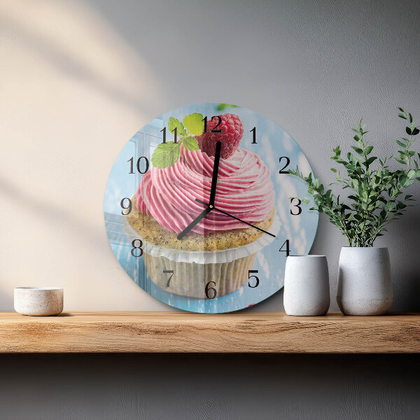 Orologio rotondo muffin ai lamponi