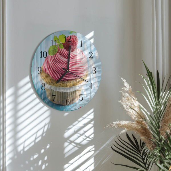 Orologio rotondo muffin ai lamponi
