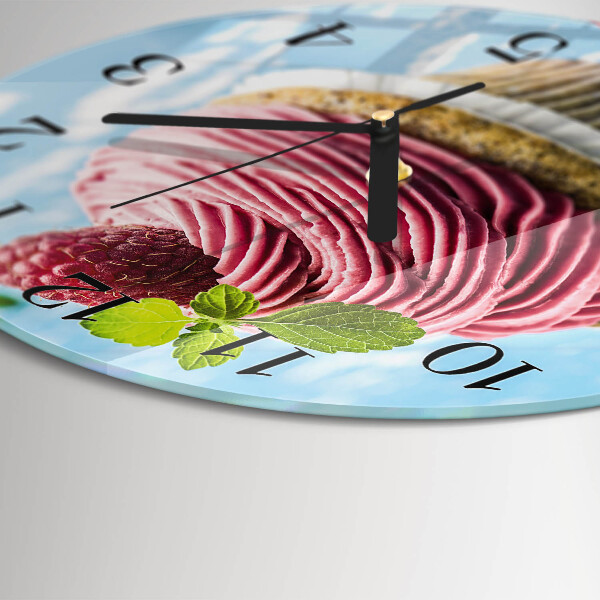 Orologio rotondo muffin ai lamponi