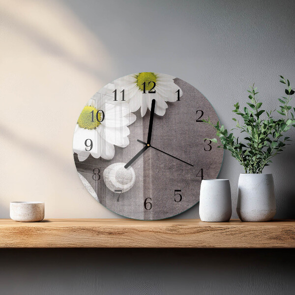 Orologio rotondo Fiori e pietre