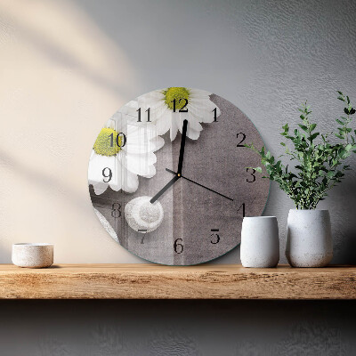 Orologio rotondo Fiori e pietre