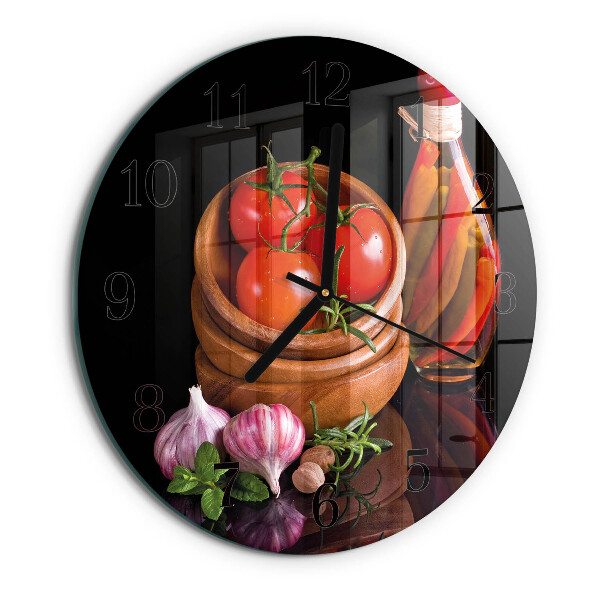 Orologio rotondo Pomodori e aglio