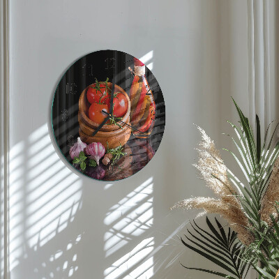 Orologio rotondo Pomodori e aglio