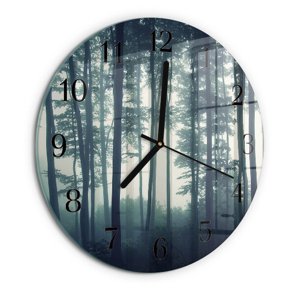 Orologio rotondo Foresta nebbiosa