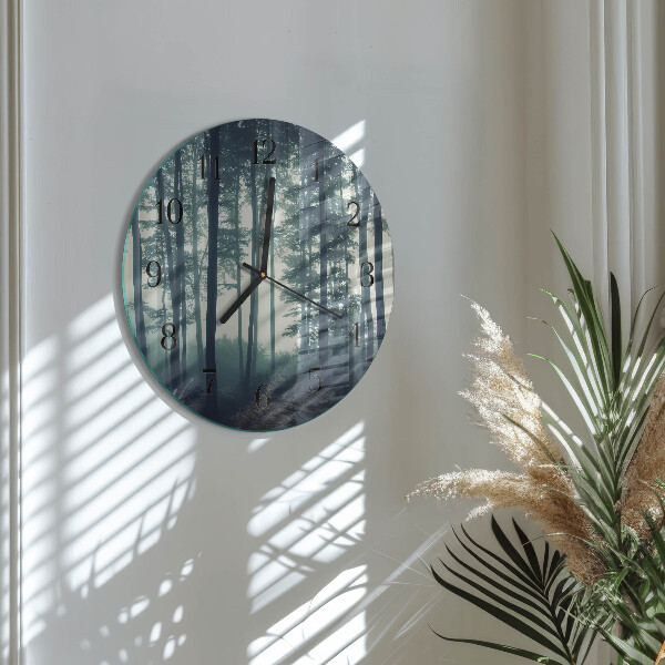 Orologio rotondo Foresta nebbiosa