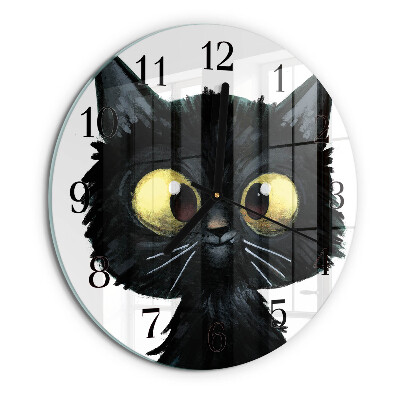 Orologio rotondo Gatto nero