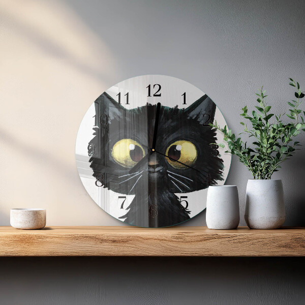 Orologio rotondo Gatto nero