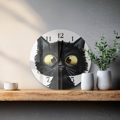 Orologio rotondo Gatto nero