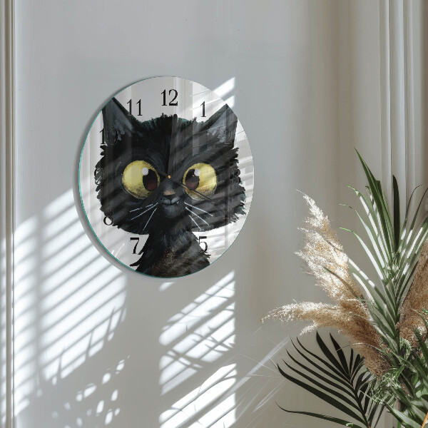 Orologio rotondo Gatto nero