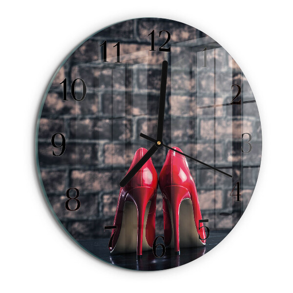 Orologio rotondo Scarpe col tacco rosse