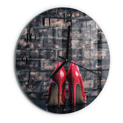 Orologio rotondo Scarpe col tacco rosse
