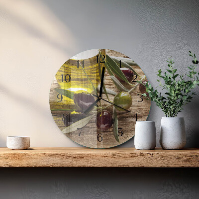 Orologio rotondo olio d'oliva