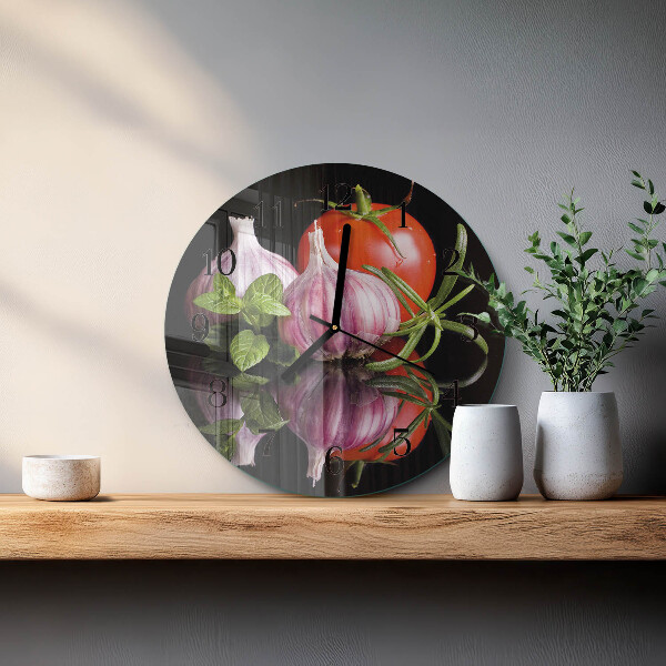 Orologio rotondo Pomodoro e aglio