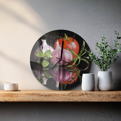 Orologio rotondo Pomodoro e aglio