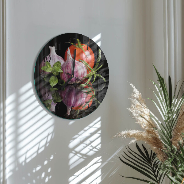 Orologio rotondo Pomodoro e aglio