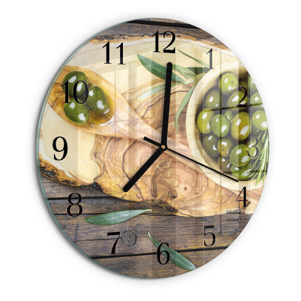 Orologio rotondo Legno d'ulivo