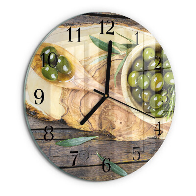 Orologio rotondo Legno d'ulivo