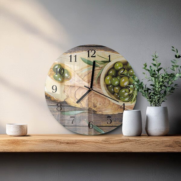 Orologio rotondo Legno d'ulivo