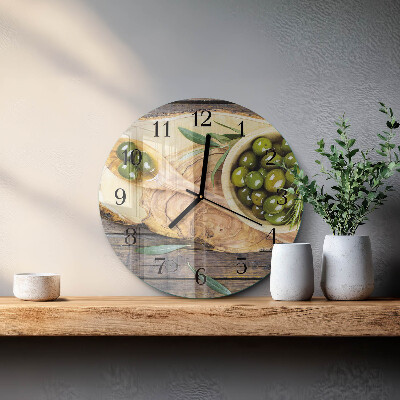Orologio rotondo Legno d'ulivo
