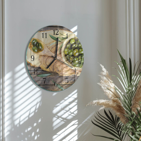 Orologio rotondo Legno d'ulivo