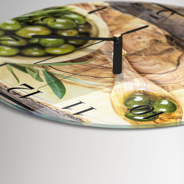 Orologio rotondo Legno d'ulivo